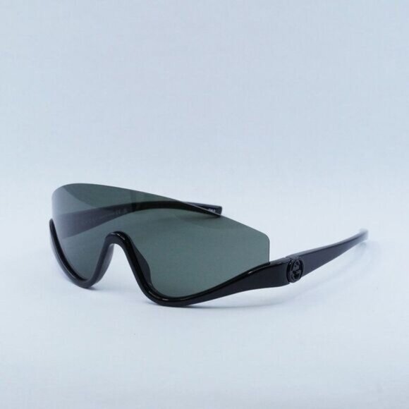NEW GUCCI GG1650S 001 SHINY BLACK GREY SUNGLASSES - Picture 1 of 11